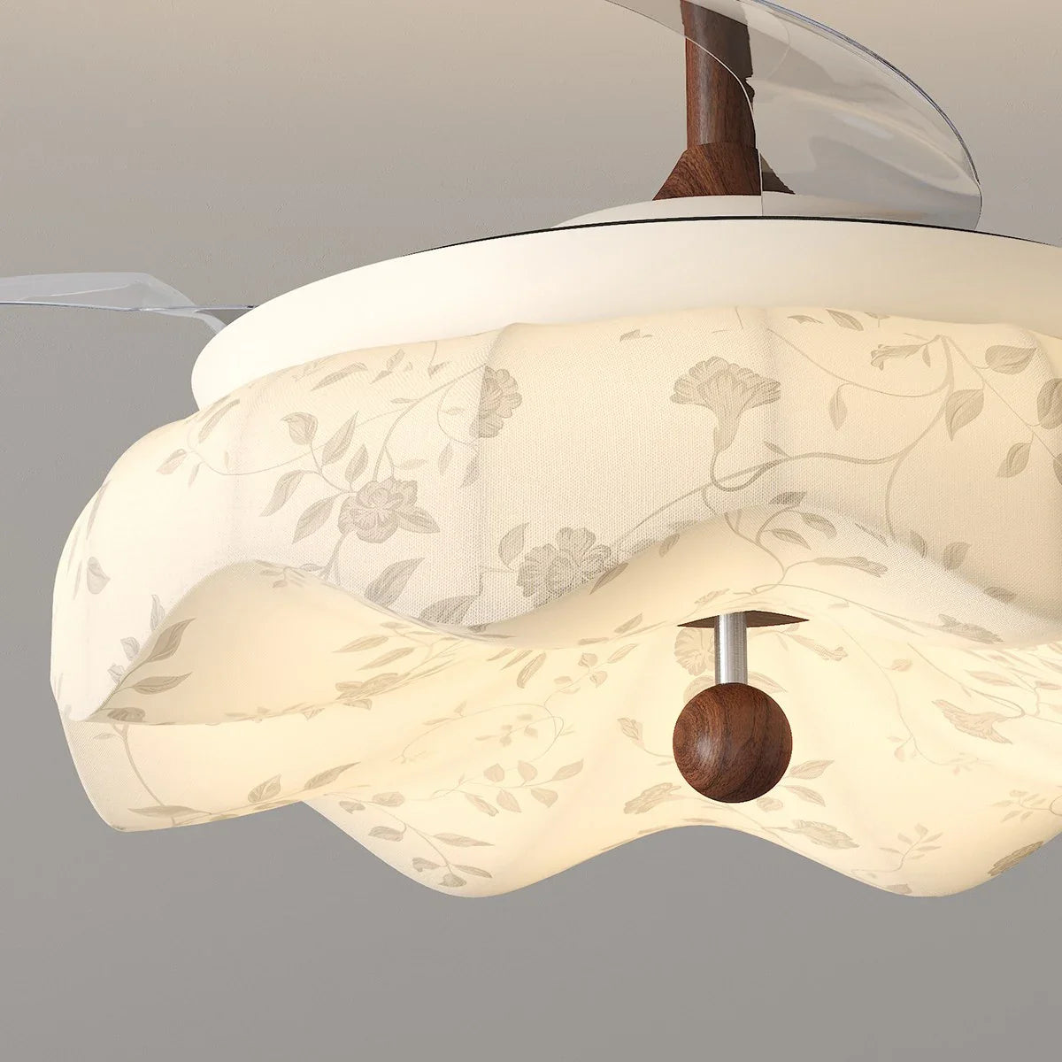 Eloer Fabric Retractable Ceiling Fan with LED Light