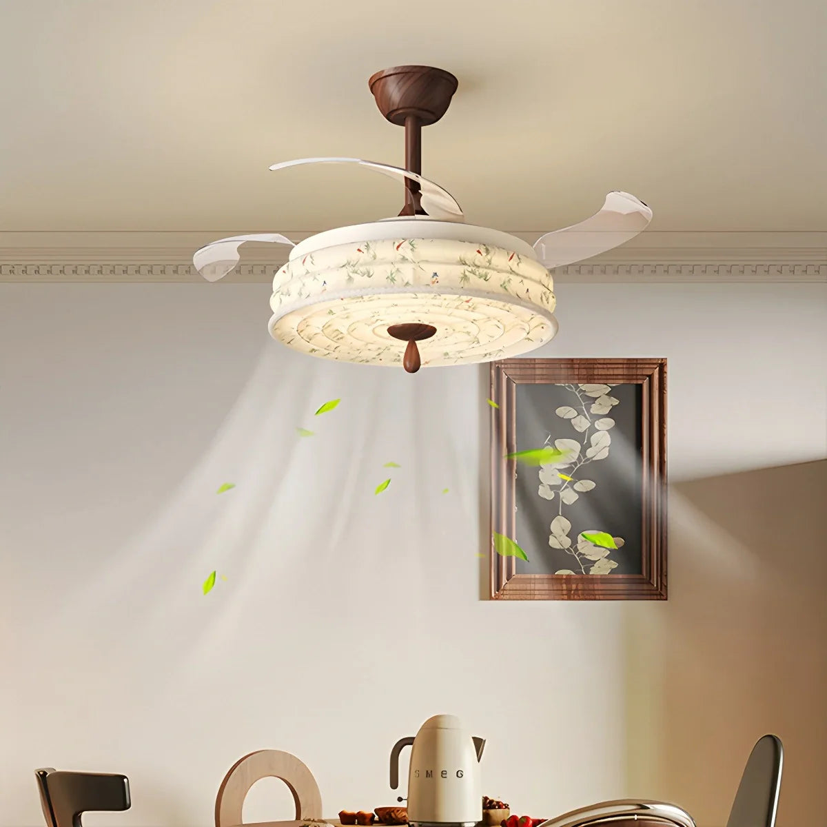 Eloer Fabric Silent Invisible Ceiling Fan Light