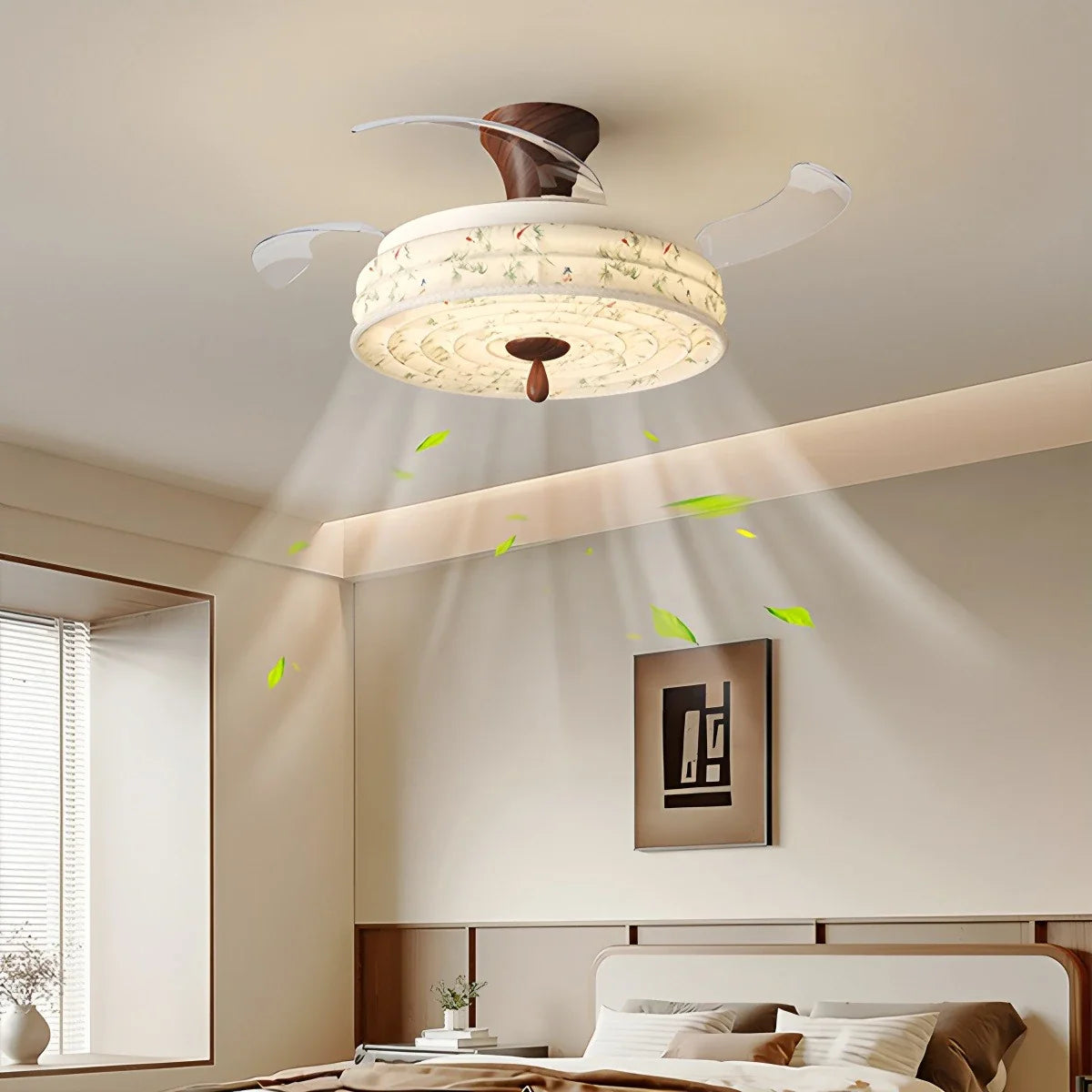 Eloer Fabric Silent Invisible Ceiling Fan Light