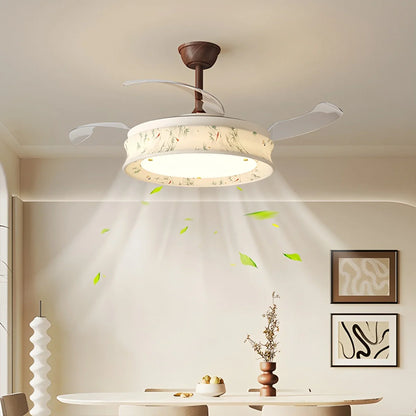 Eloer French Fabric Invisible Ceiling Fan Light