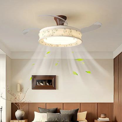 Eloer French Fabric Invisible Ceiling Fan Light