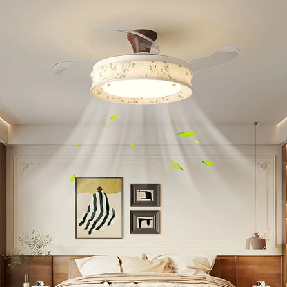 Eloer French Fabric Invisible Ceiling Fan Light