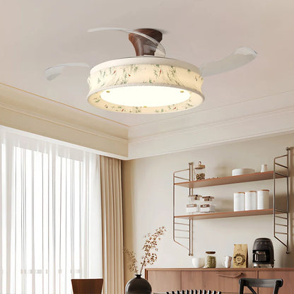 Eloer French Fabric Invisible Ceiling Fan Light
