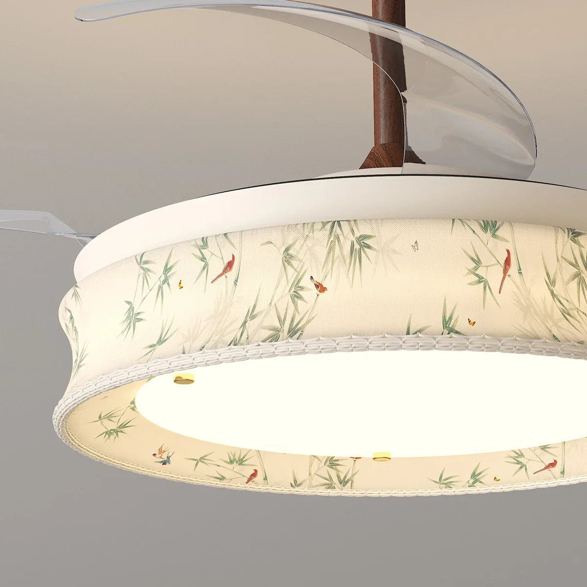 Eloer French Fabric Invisible Ceiling Fan Light