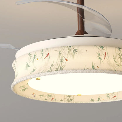 Eloer French Fabric Invisible Ceiling Fan Light