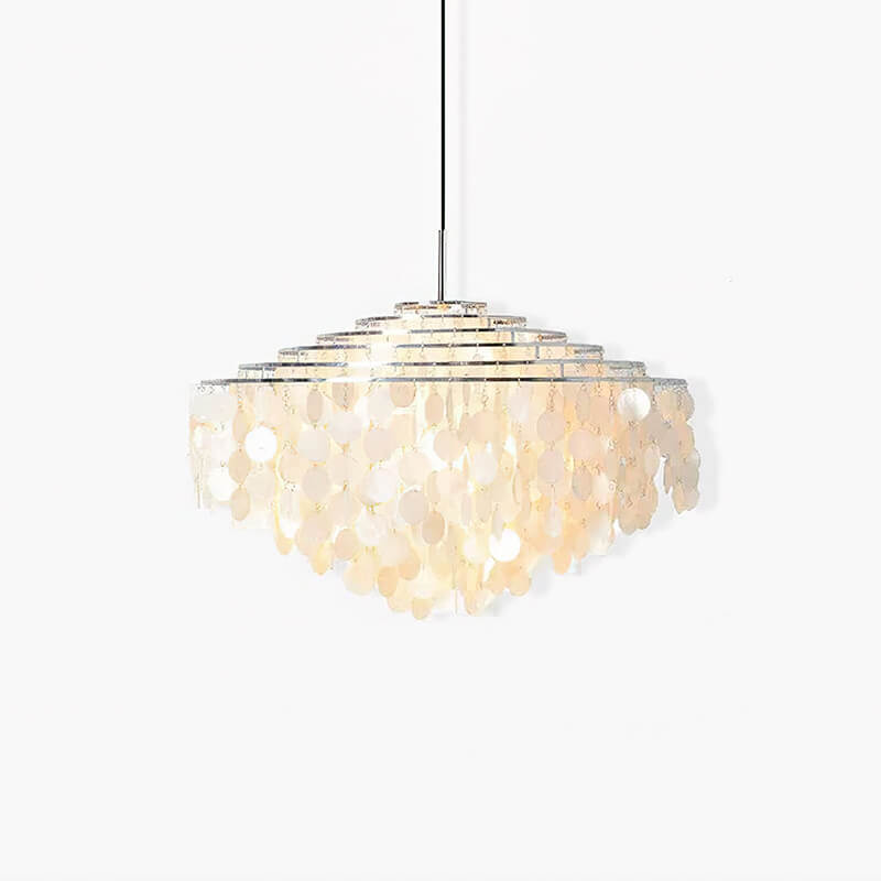 Eloer Round Shell Chandelier for Bedroom Living Room