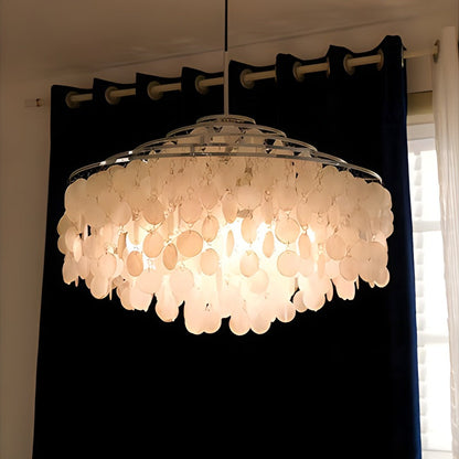 Eloer Round Shell Chandelier for Bedroom Living Room