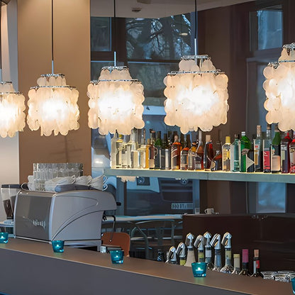 Eloer Round Shell Chandelier for Bedroom Living Room