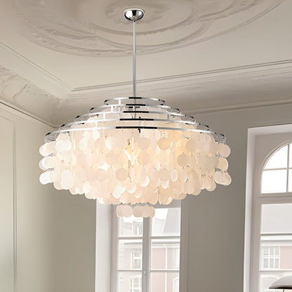 Eloer Round Shell Chandelier for Bedroom Living Room