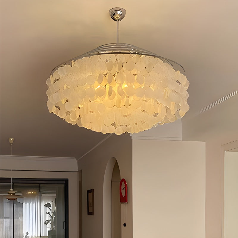 Eloer Round Shell Chandelier for Bedroom Living Room