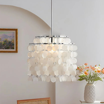 Eloer Round Shell Chandelier for Bedroom Living Room