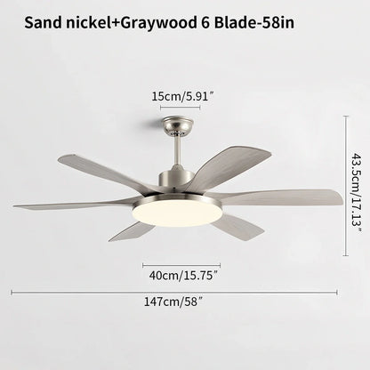 Eloer Living Room 6-Leaf Ceiling Fan Light