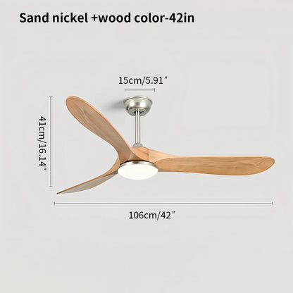 Eloer Nordic Solid Wood Ceiling Fan with Light