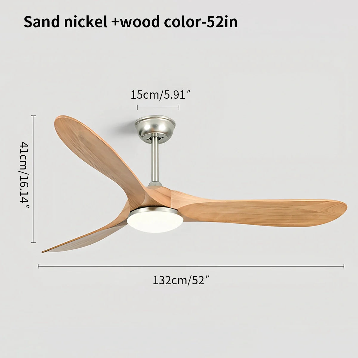 Eloer Nordic Solid Wood Ceiling Fan with Light