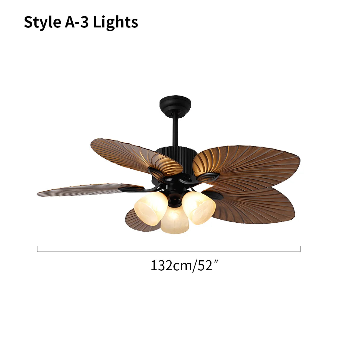 Eloer Tropical Palm Leaves Ceiling Fan with Light