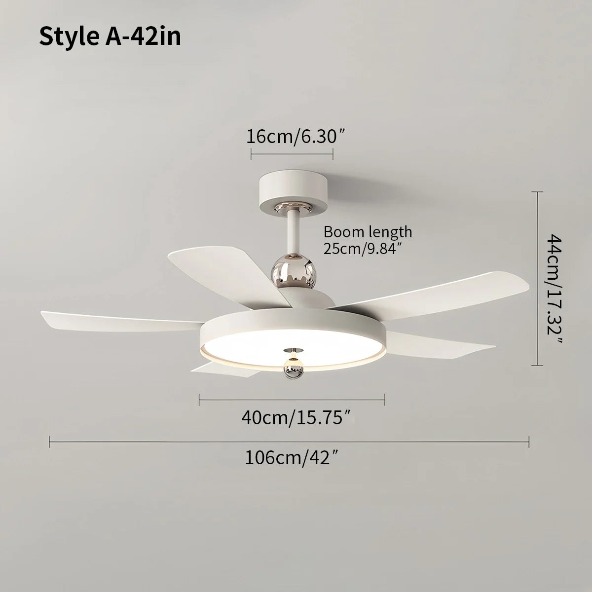 Eloer Silent Ceiling Fan with Light & Remote Control