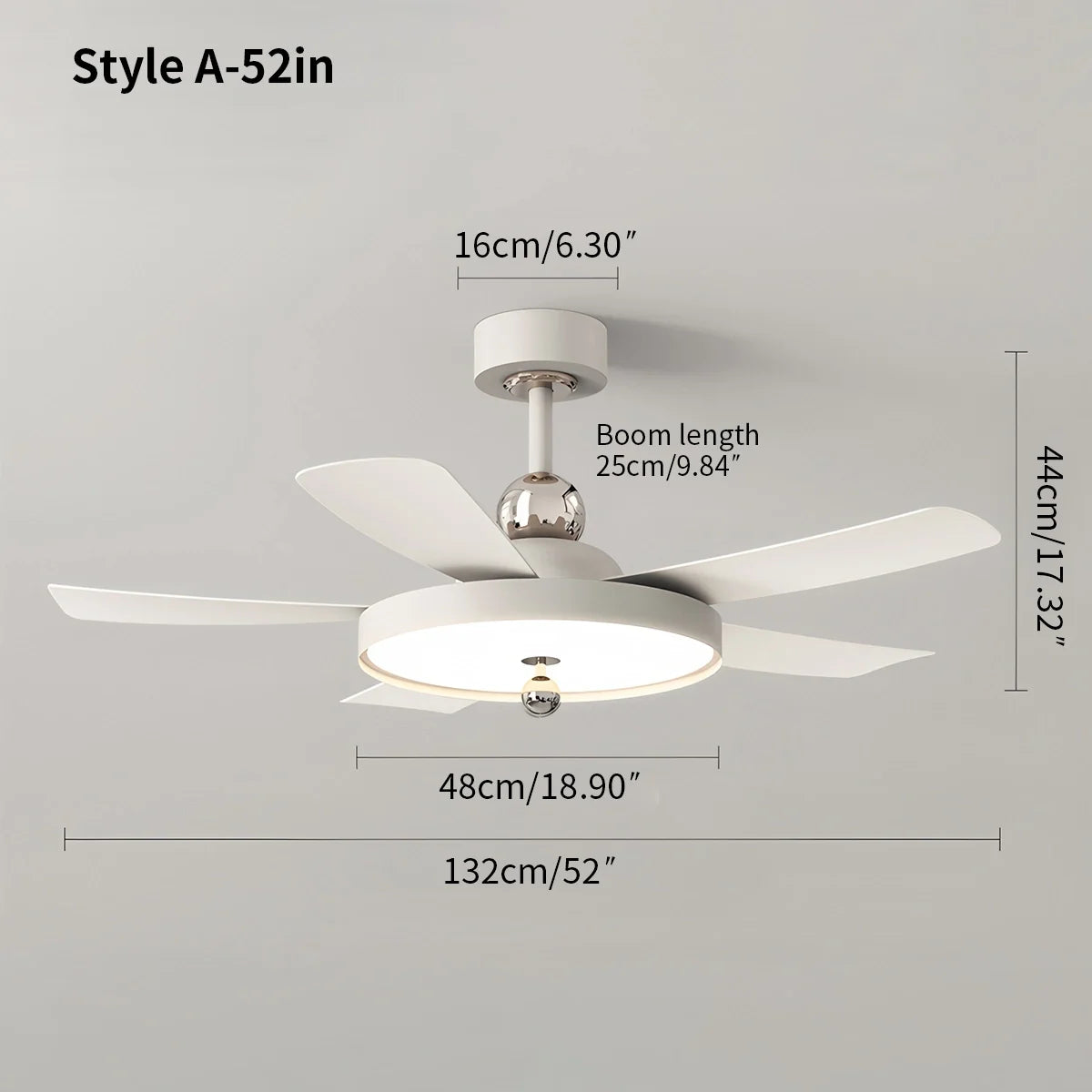 Eloer Silent Ceiling Fan with Light & Remote Control