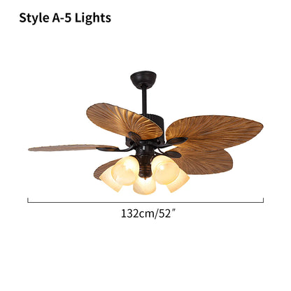 Eloer Tropical Palm Leaves Ceiling Fan with Light