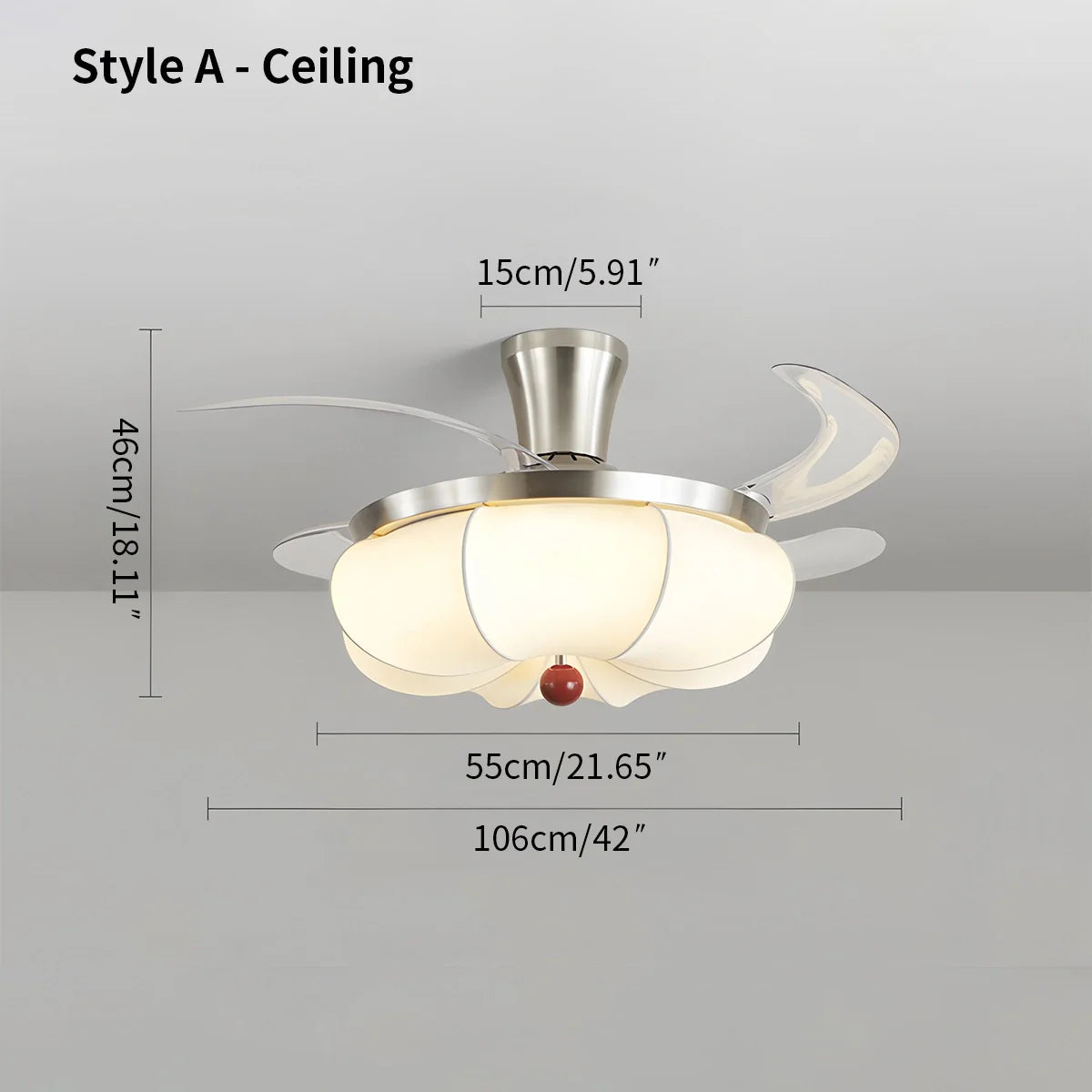 Eloer Retro Fabric Ceiling Fan Light for Dining Room
