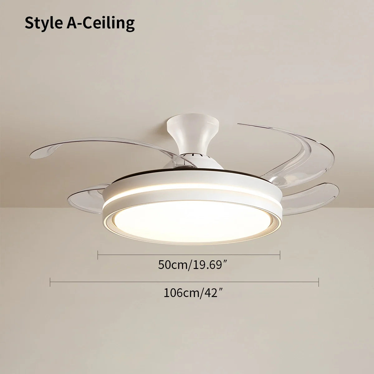 Eloer Modern Silent Remote Control Ceiling Fan with Light
