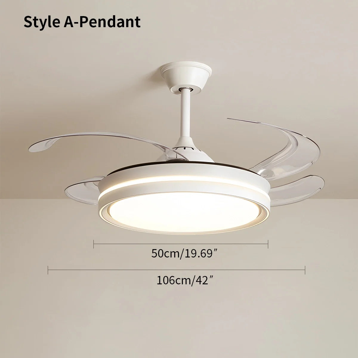 Eloer Modern Silent Remote Control Ceiling Fan with Light