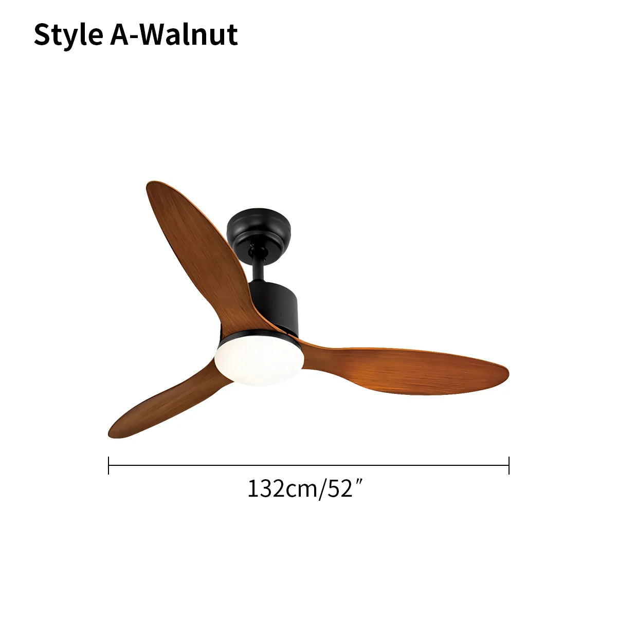 Eloer 3 Blade Modern Ceiling Fan with Light