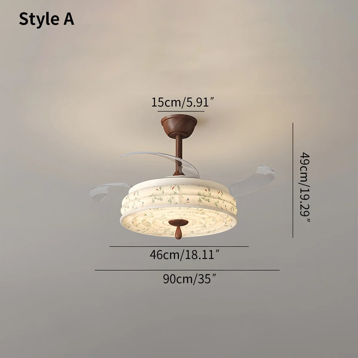 Eloer Fabric Silent Invisible Ceiling Fan Light