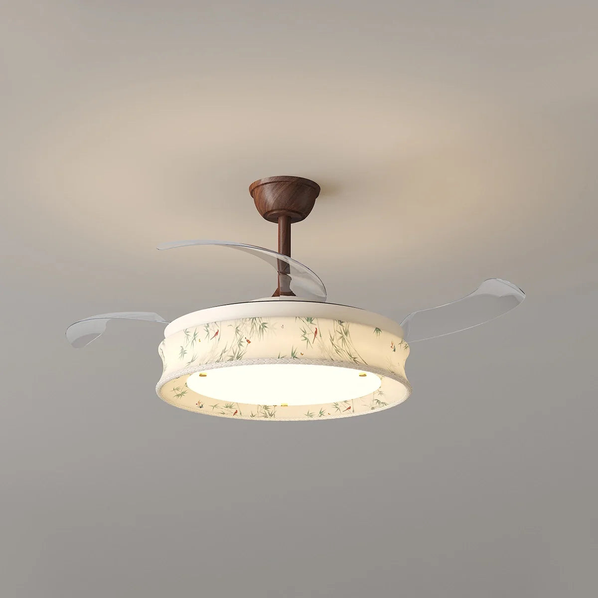 Eloer French Fabric Invisible Ceiling Fan Light