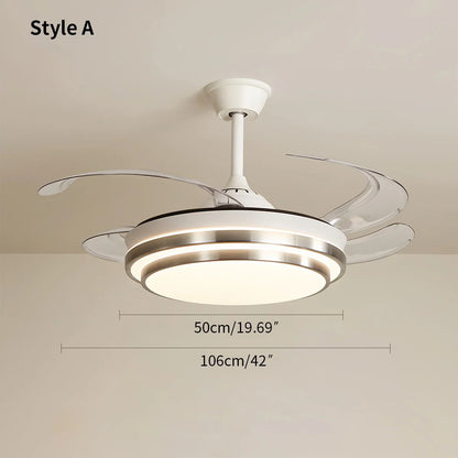 Eloer Modern White Ceiling Fan with Light