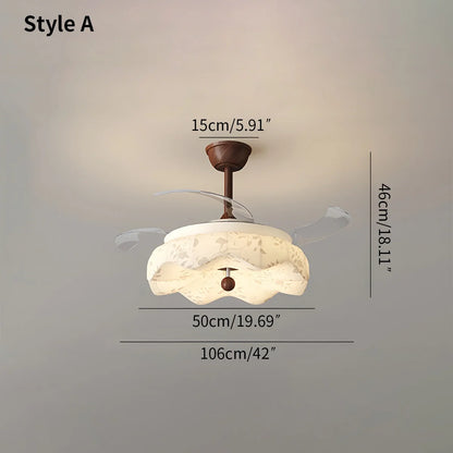 Eloer Fabric Retractable Ceiling Fan with LED Light