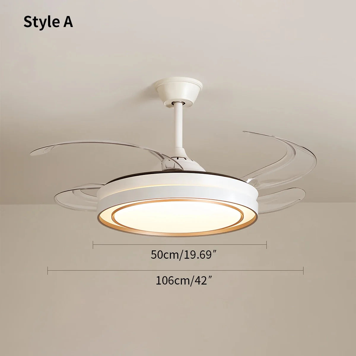 Eloer Modern Round Ceiling Fan Light with Remote Control