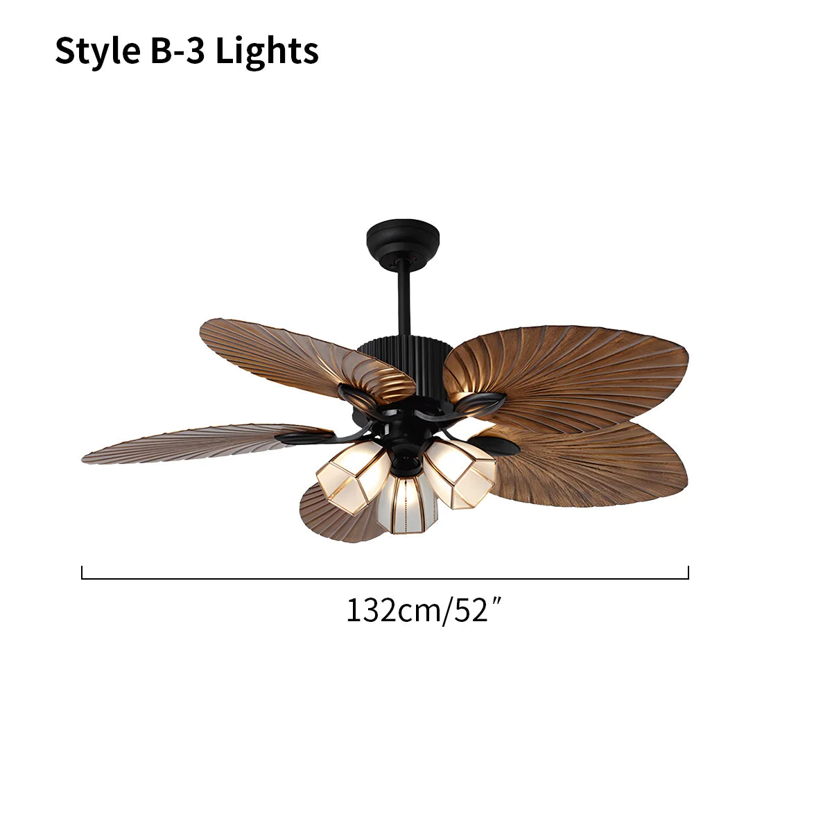 Eloer Tropical Palm Leaves Ceiling Fan with Light