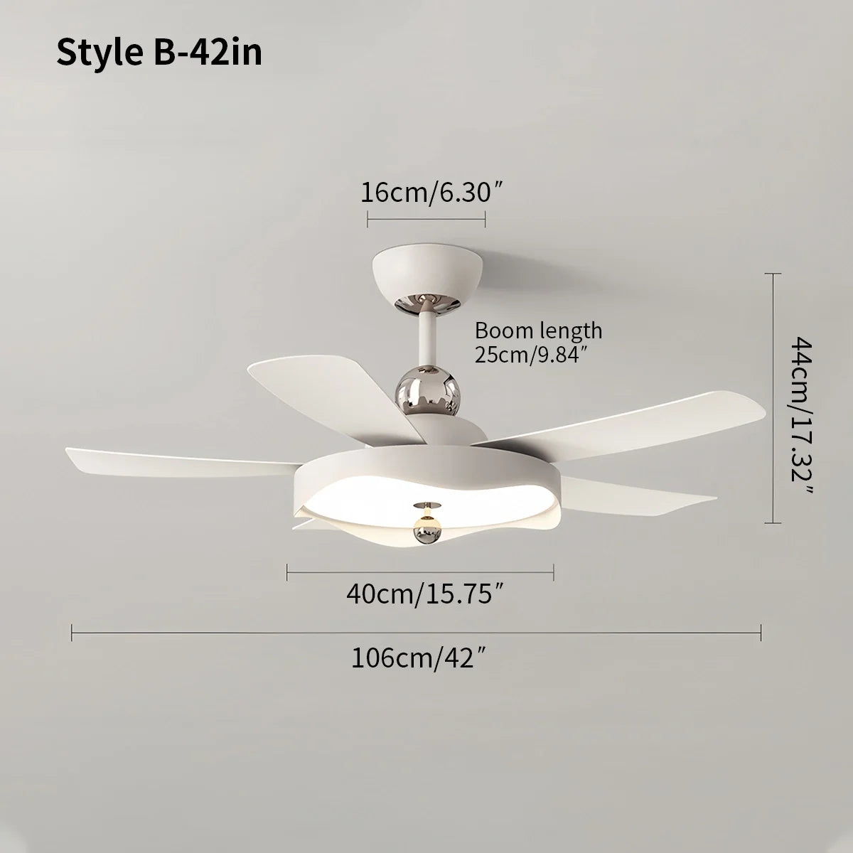 Eloer Silent Ceiling Fan with Light & Remote Control