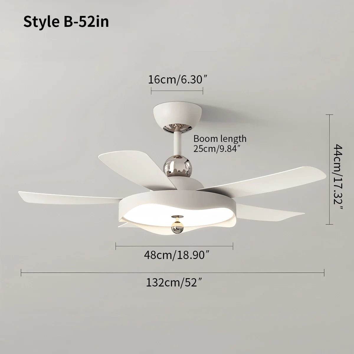 Eloer Silent Ceiling Fan with Light & Remote Control