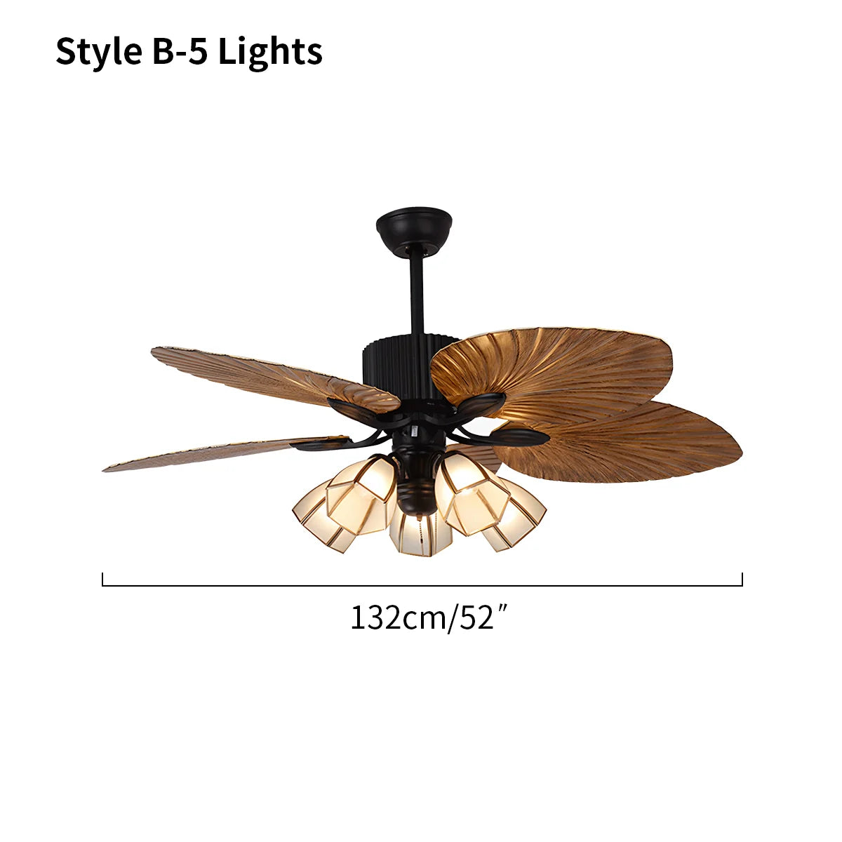 Eloer Tropical Palm Leaves Ceiling Fan with Light