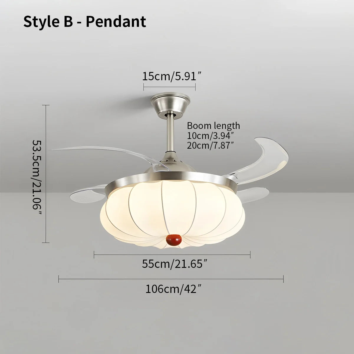 Eloer Retro Fabric Ceiling Fan Light for Dining Room