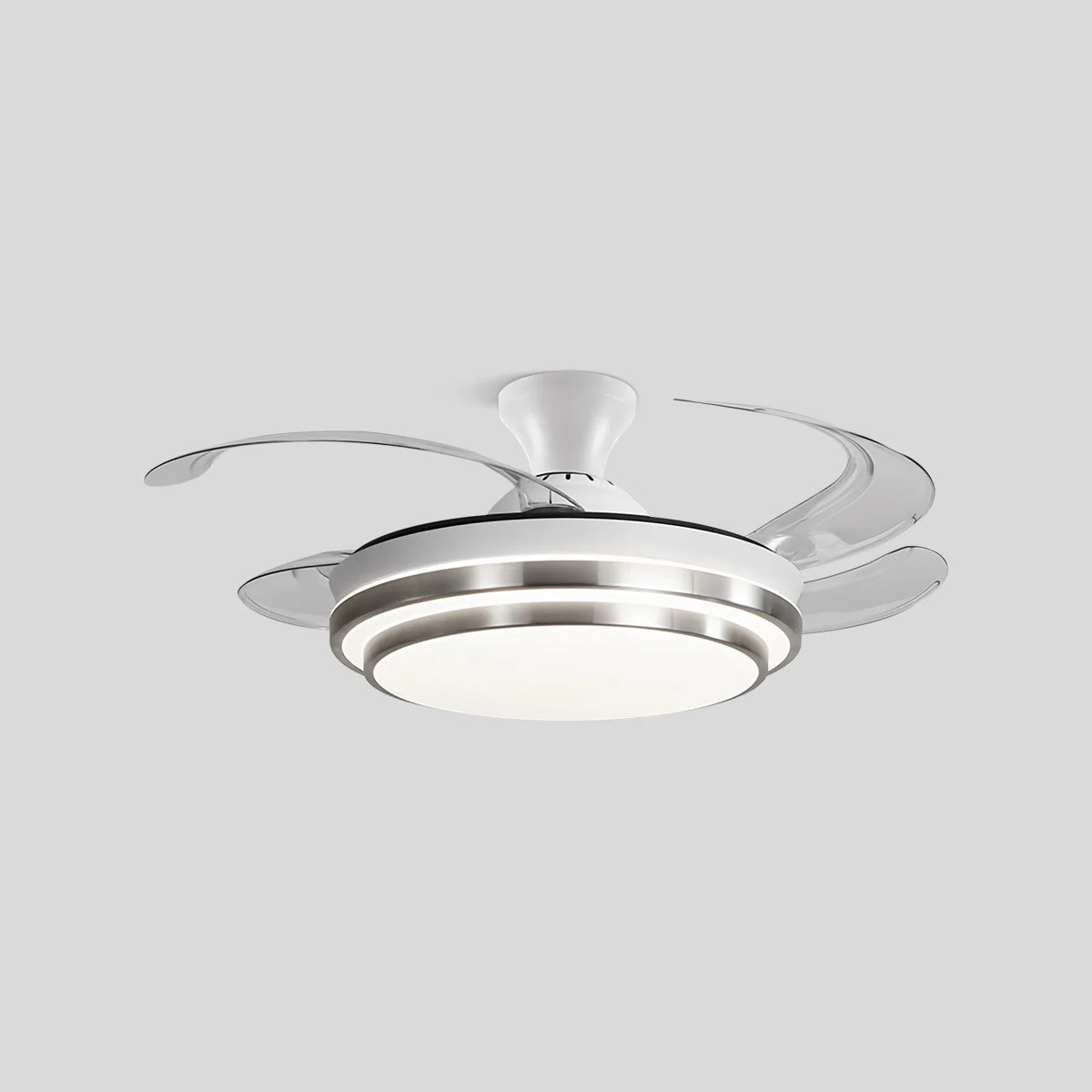 Eloer Modern White Ceiling Fan with Light