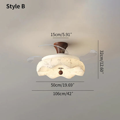 Eloer Fabric Retractable Ceiling Fan with LED Light