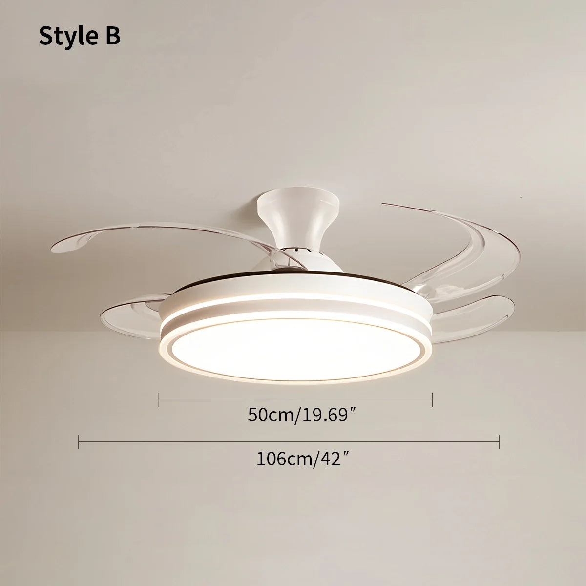 Eloer Modern Ceiling Fan with LED Light & Remote Control