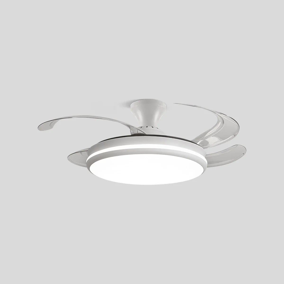 Eloer Modern Remote Ceiling Fan Light with Clear Blades