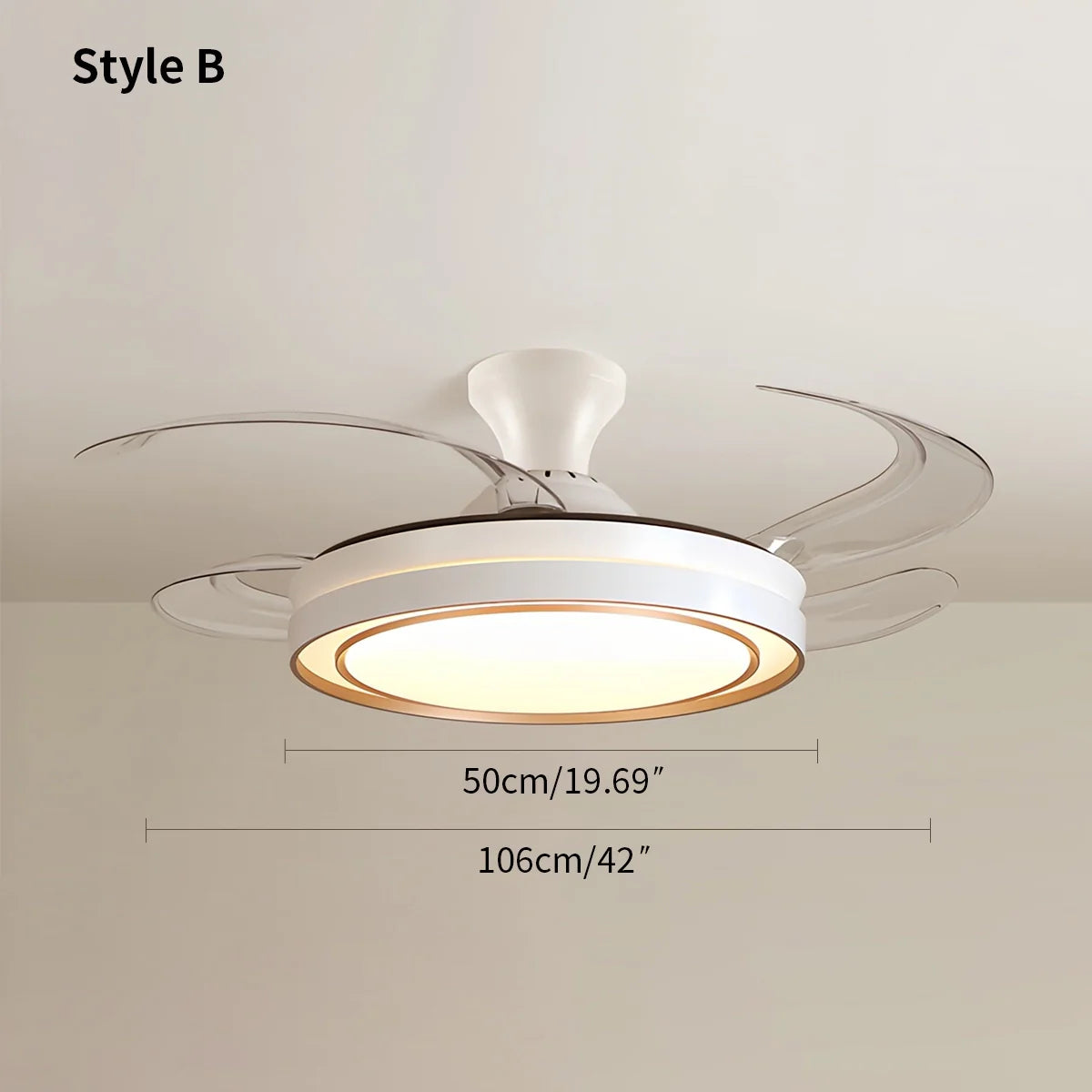 Eloer Modern Round Ceiling Fan Light with Remote Control
