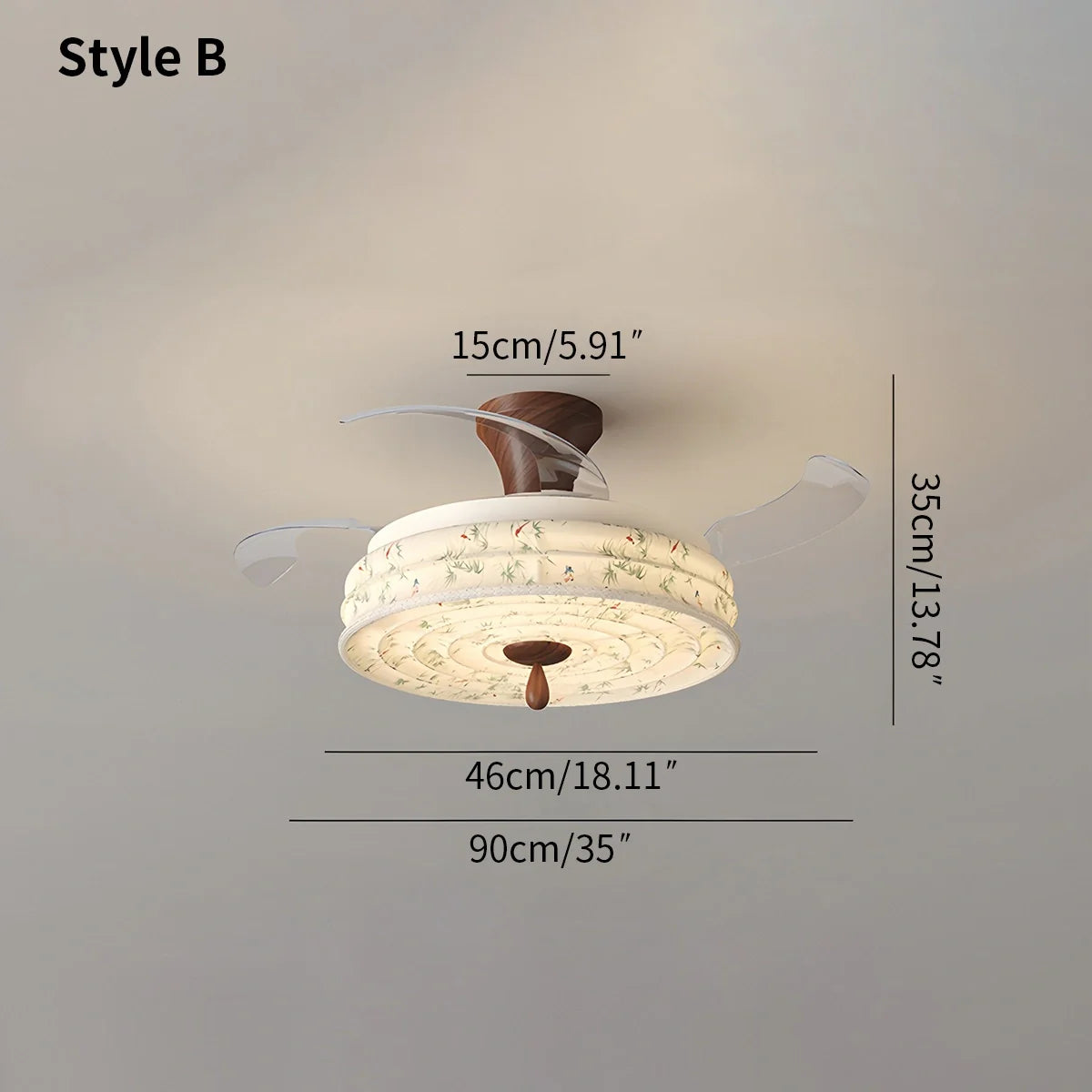 Eloer Fabric Silent Invisible Ceiling Fan Light