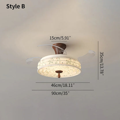 Eloer Fabric Silent Invisible Ceiling Fan Light