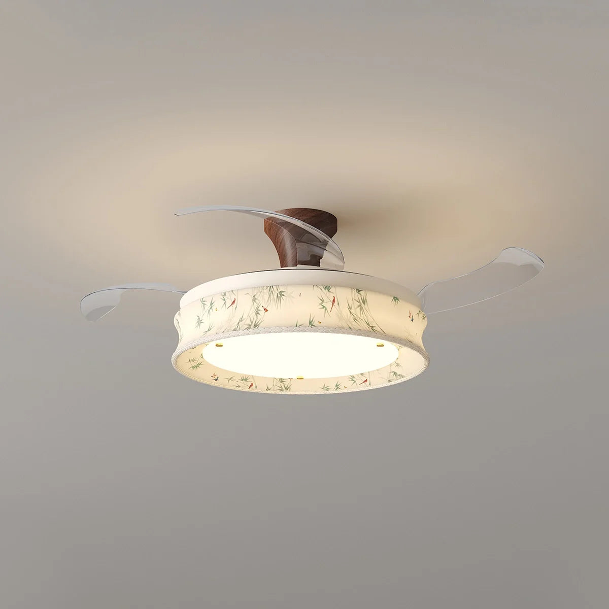 Eloer French Fabric Invisible Ceiling Fan Light