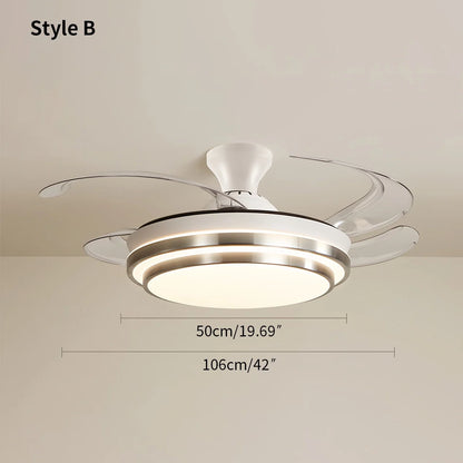 Eloer Modern White Ceiling Fan with Light