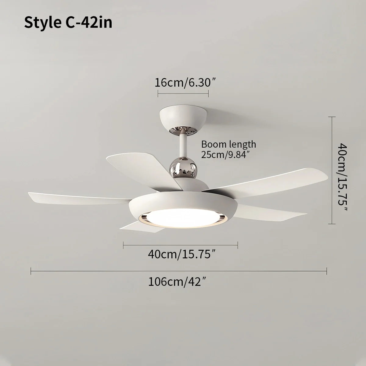 Eloer Silent Ceiling Fan with Light & Remote Control