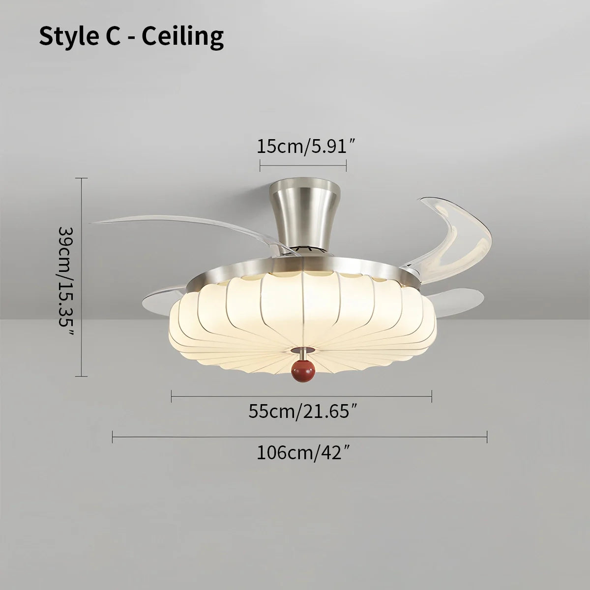Eloer Retro Fabric Ceiling Fan Light for Dining Room