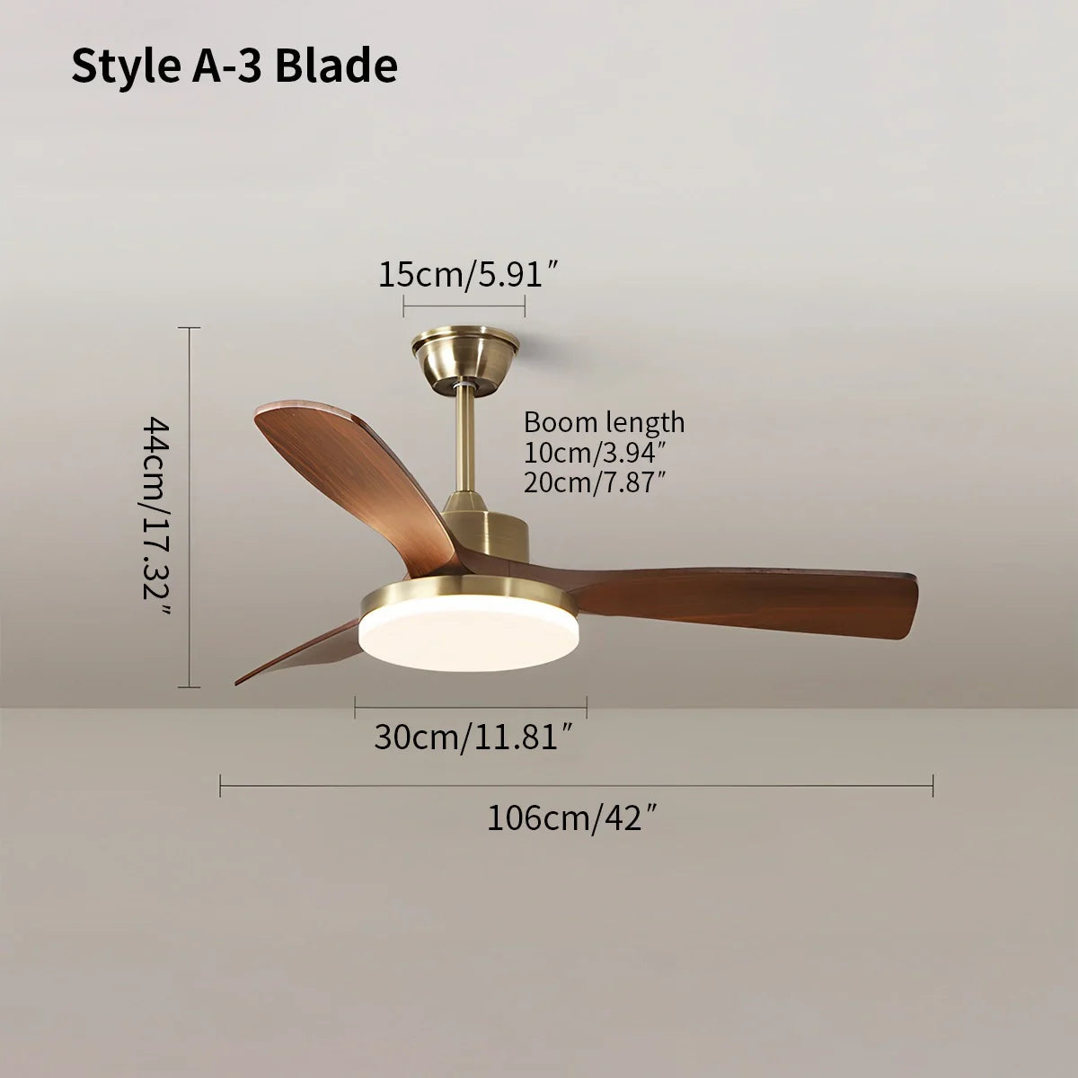 Eloer Modern 5-leaf Remote Control Ceiling Fan Light