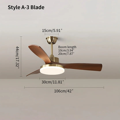 Eloer Modern 5-leaf Remote Control Ceiling Fan Light