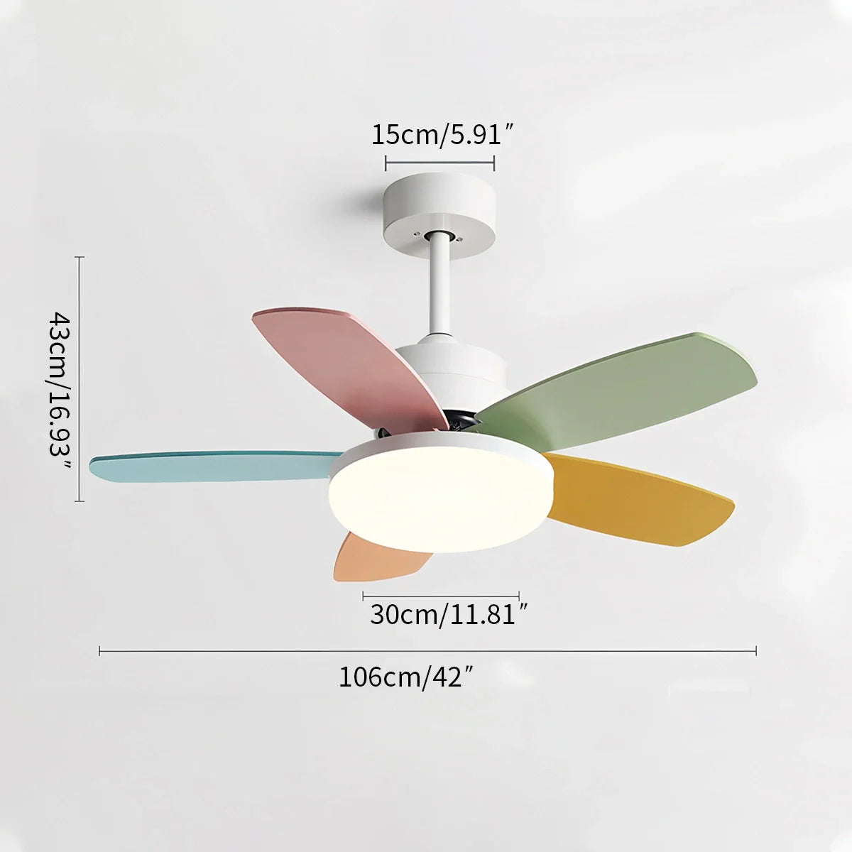Luvori Nordic Colorful Leaf Ceiling Fan Light